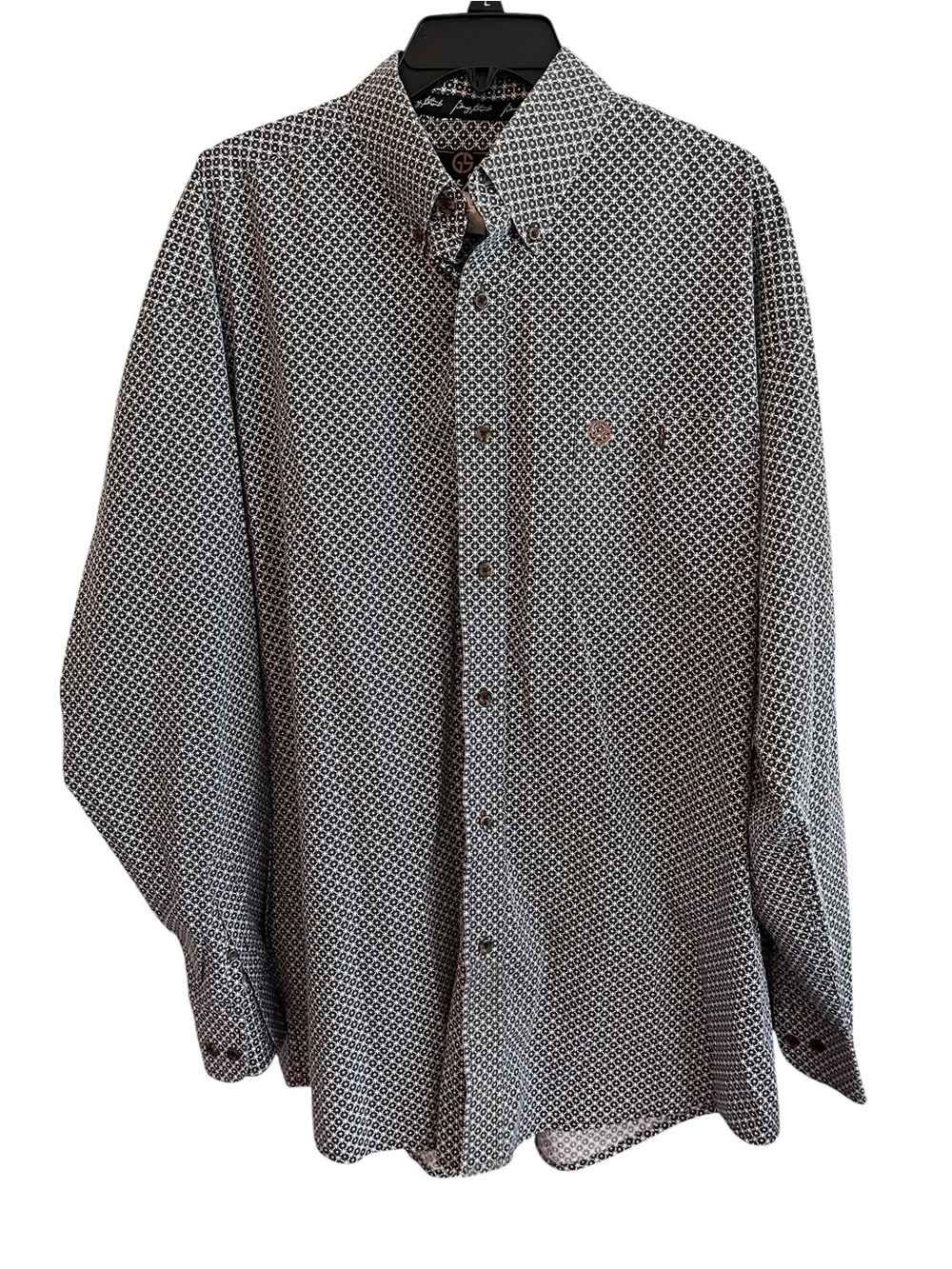 George Strait Collection by Wrangler Men’s 2X Geometric Print Button Down Shirt